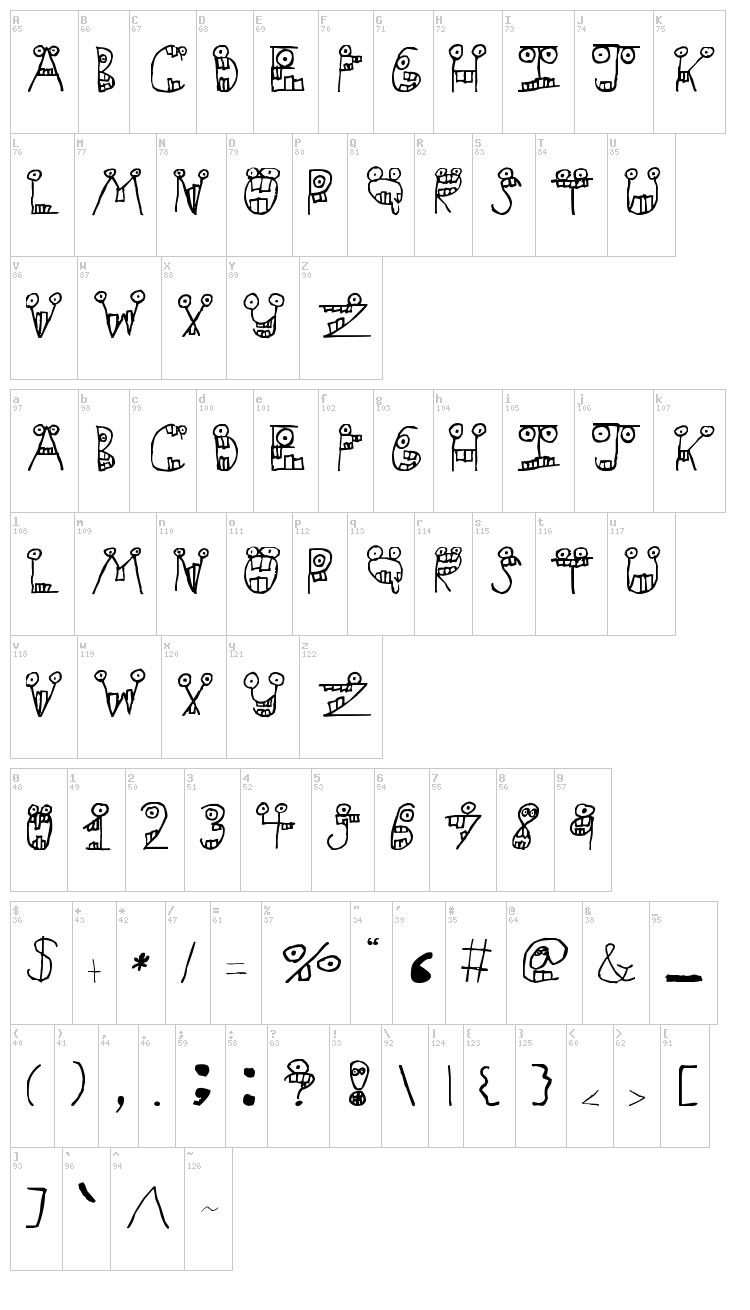 Slapstick Dental Inc. font map